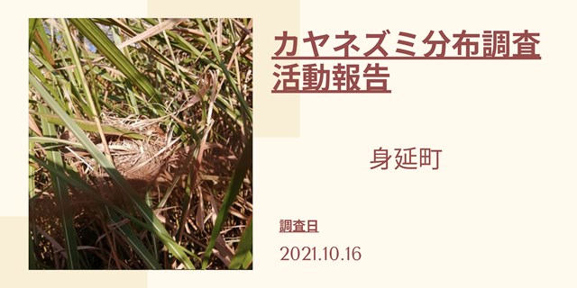 カヤネズミ　分布調査　山梨県