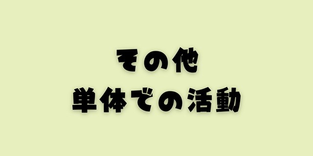 その他単体での活動